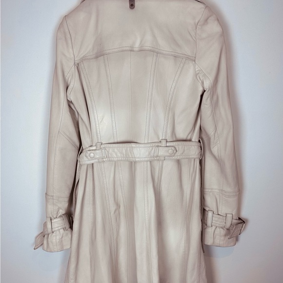 Mackage Ivory Leather Trench Coat - Picture 5 of 10